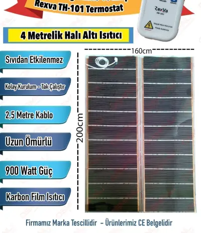 Termostlı Dört Metrelik Halı Isıtma